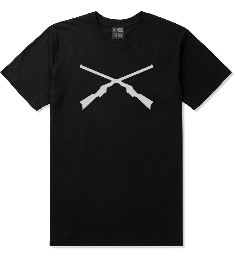 Civil War Guns Crossed Black T-Shirt by Kings Of NY
