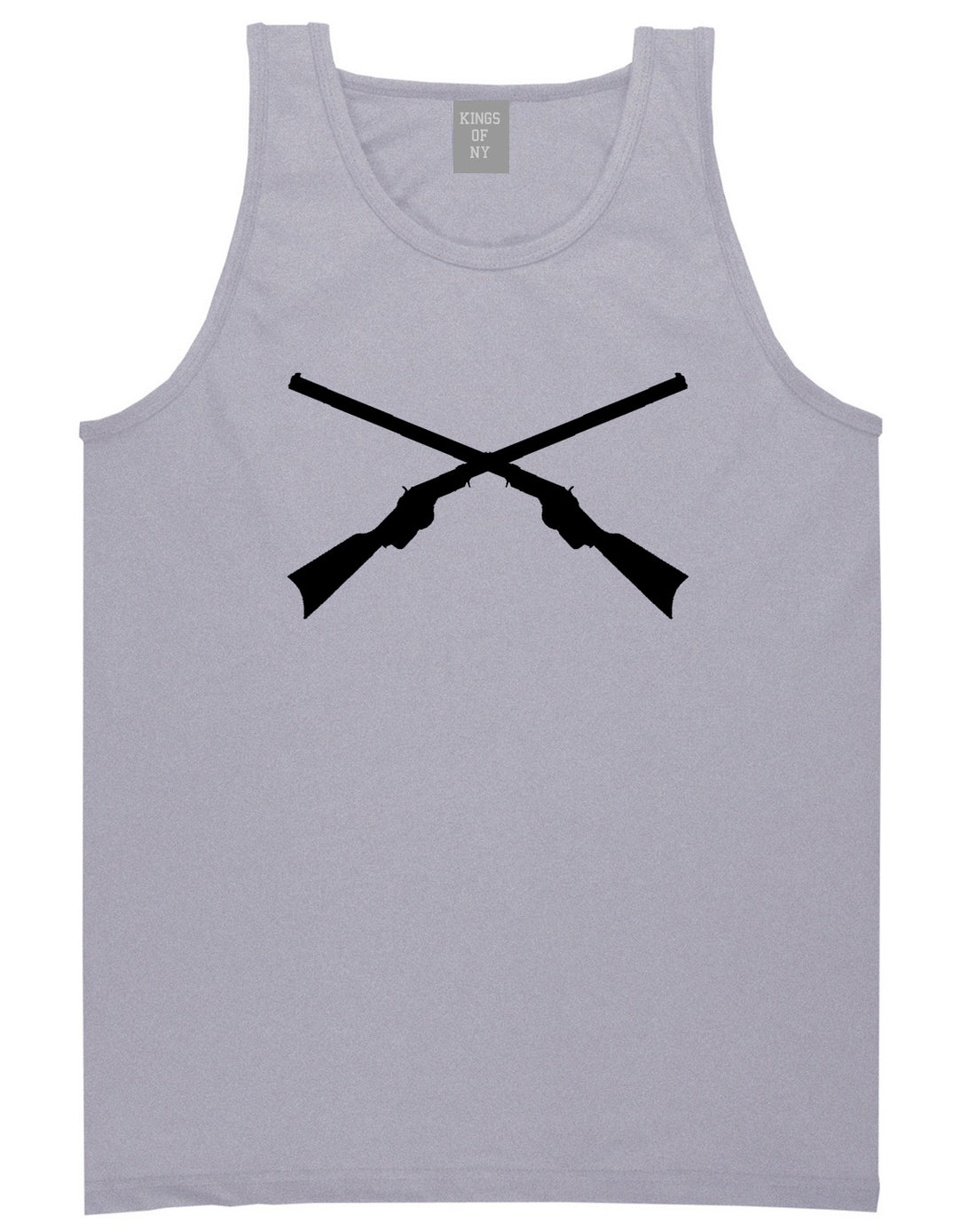 Civil War Guns Crossed Grey Tank Top Shirt by Kings Of NY