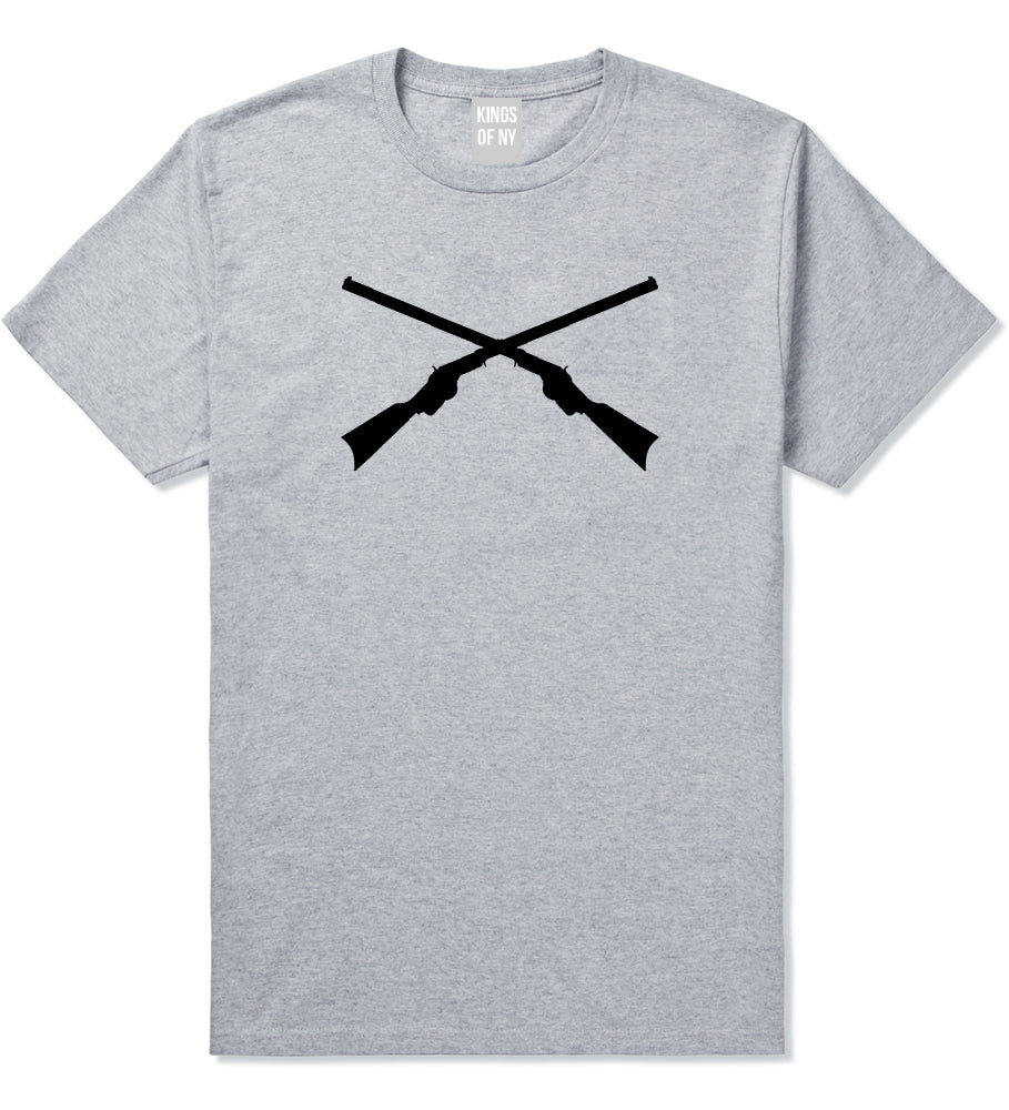 Civil War Guns Crossed Grey T-Shirt by Kings Of NY