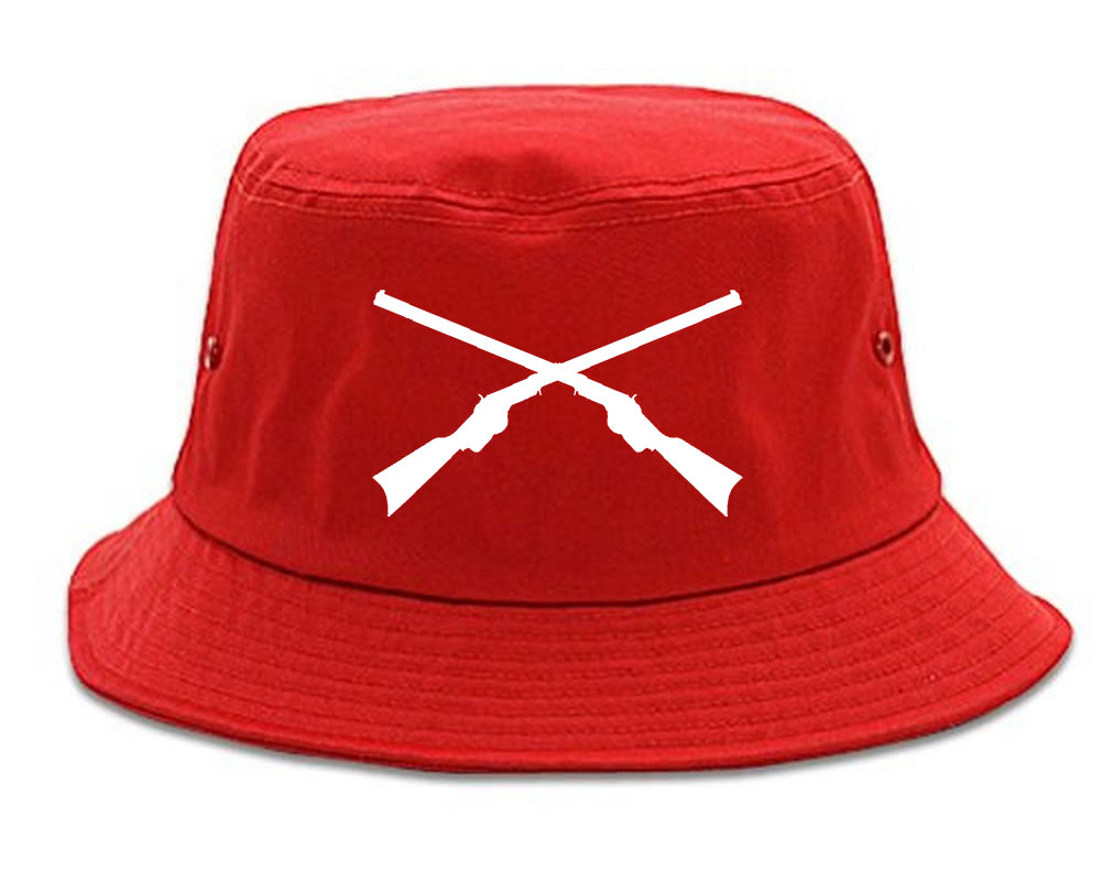 Civil War Guns Crossed Bucket Hat Red