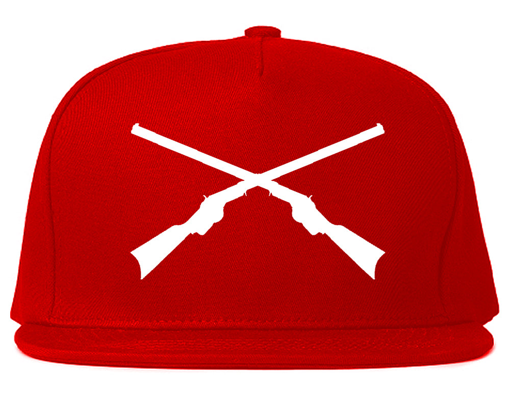 Civil War Guns Crossed Snapback Hat Red
