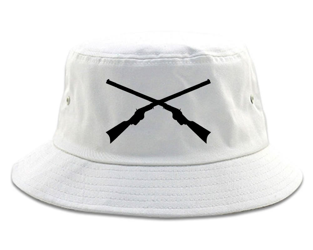 Civil War Guns Crossed Bucket Hat White