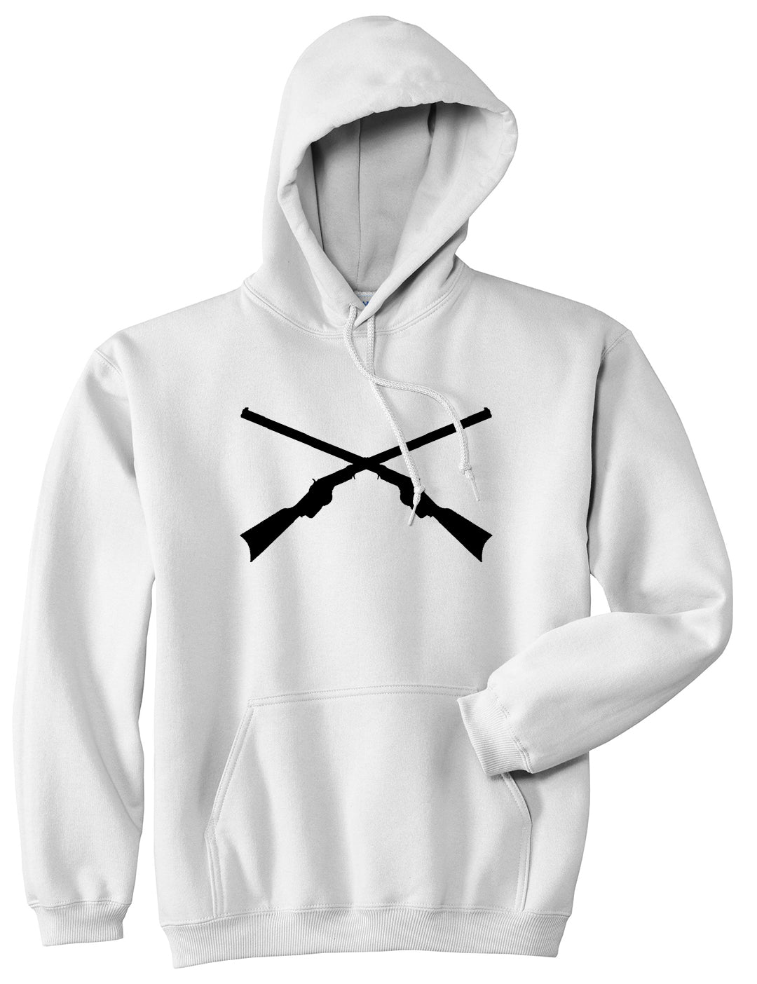 Civil War Guns Crossed White Pullover Hoodie by Kings Of NY
