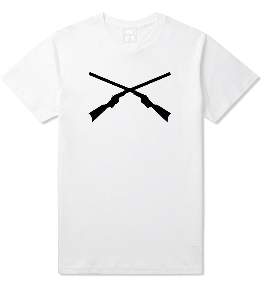 Civil War Guns Crossed White T-Shirt by Kings Of NY