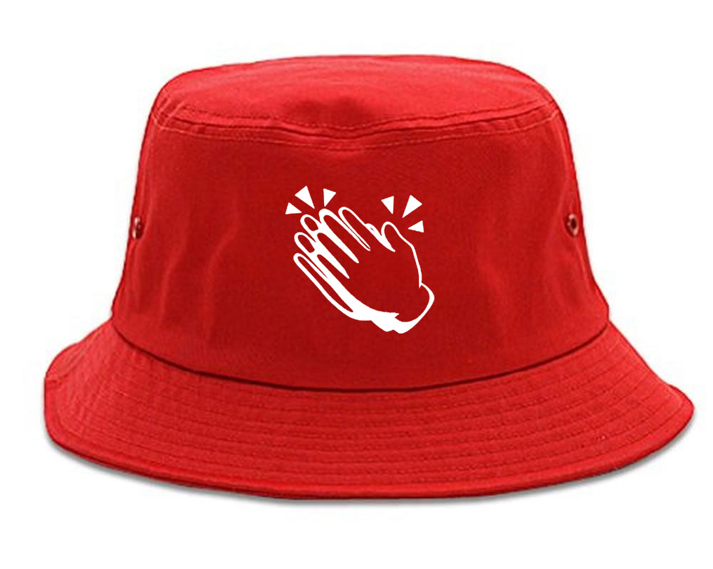 Clapping_Hands_Emoji_Chest Mens Red Bucket Hat by Kings Of NY