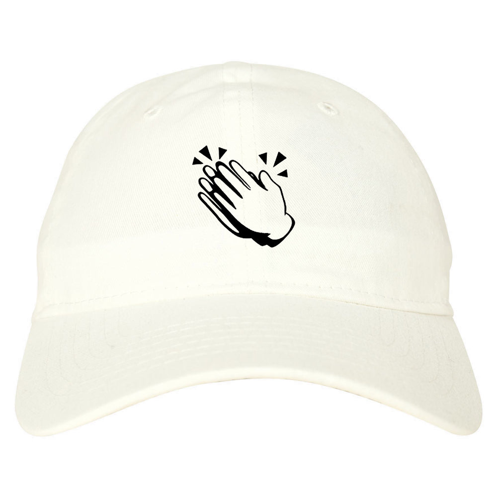 Clapping_Hands_Emoji_Chest Mens White Snapback Hat by Kings Of NY