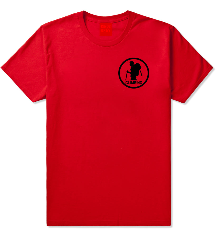 Climbing Hiker Chest Red T-Shirt by Kings Of NY