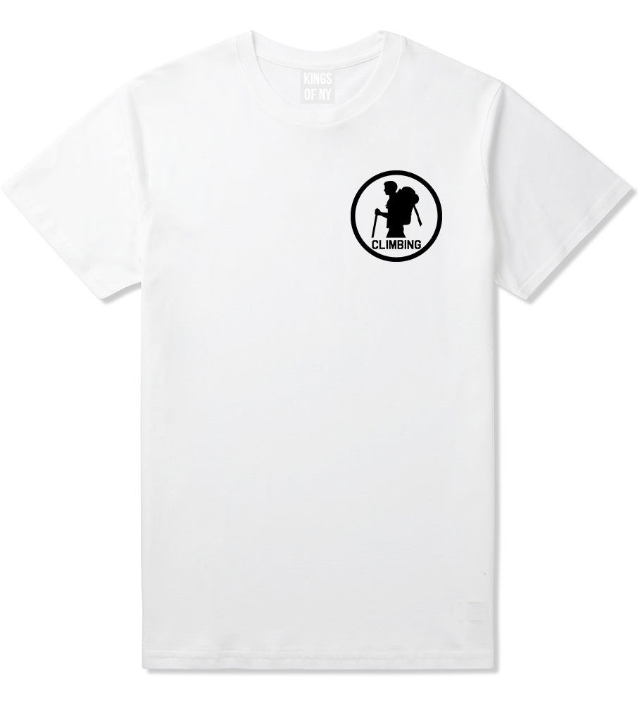 Climbing Hiker Chest White T-Shirt by Kings Of NY