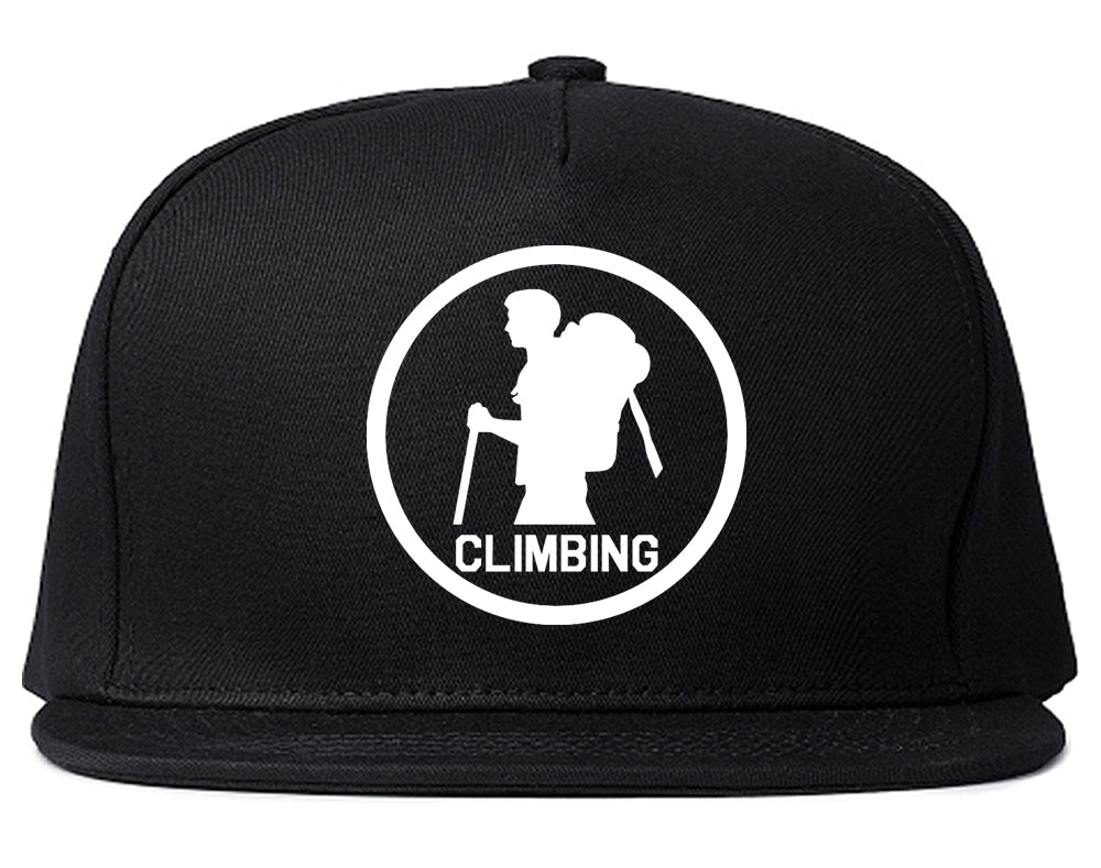 Climbing Hiker Chest Snapback Hat Black