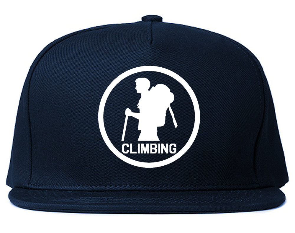 Climbing Hiker Chest Snapback Hat Blue