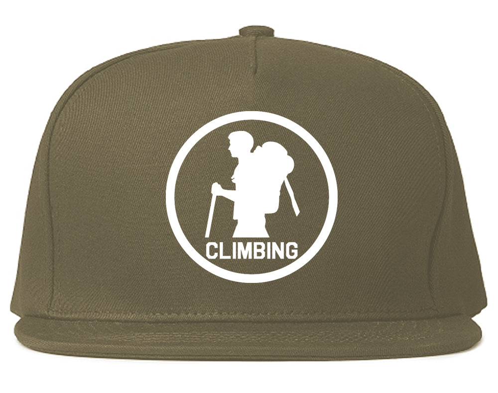 Climbing Hiker Chest Snapback Hat Grey