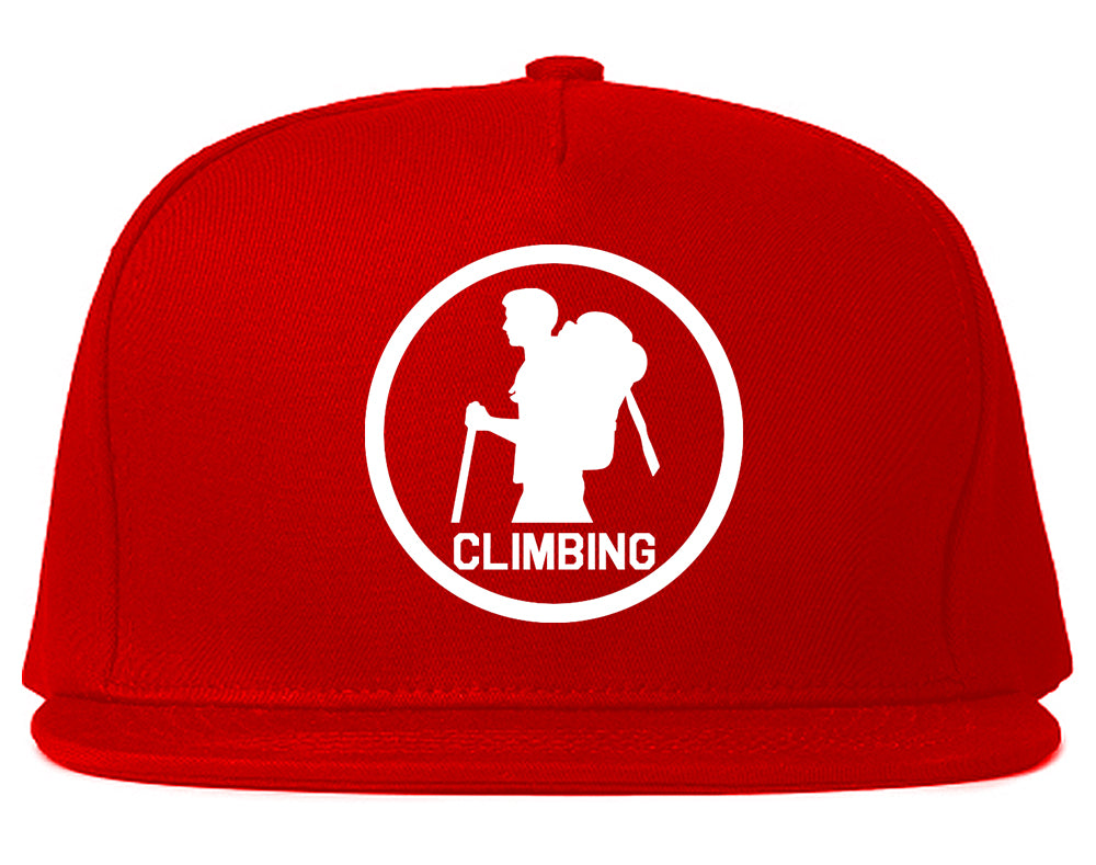 Climbing Hiker Chest Snapback Hat Red