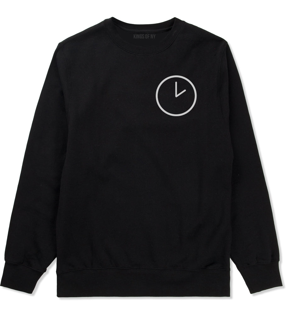 Clock Chest Black Crewneck Sweatshirt by Kings Of NY