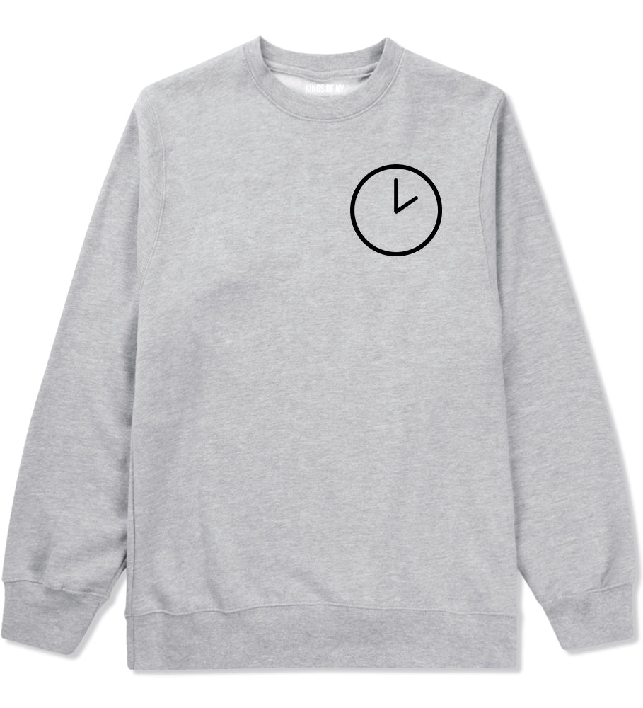 Clock Chest Grey Crewneck Sweatshirt by Kings Of NY