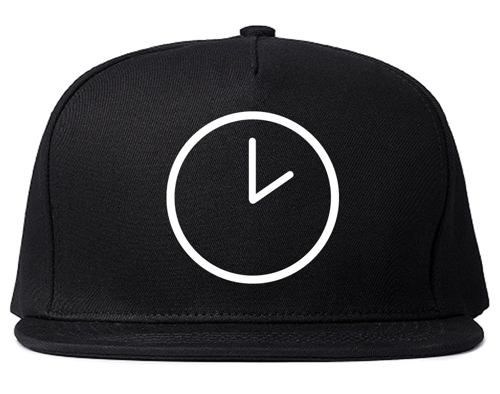 Clock Chest Snapback Hat Black