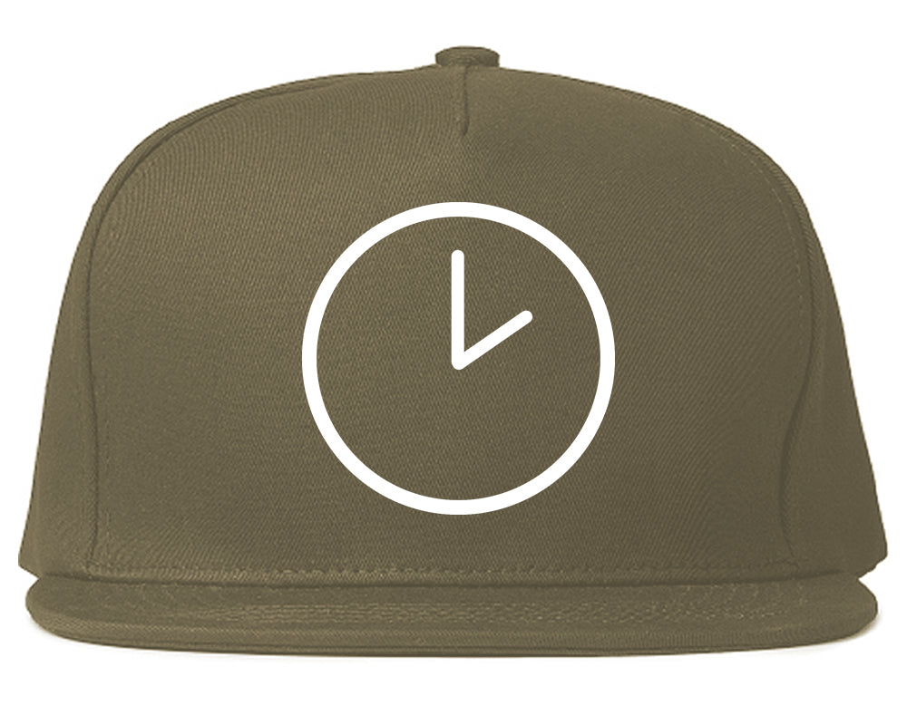 Clock Chest Snapback Hat Grey