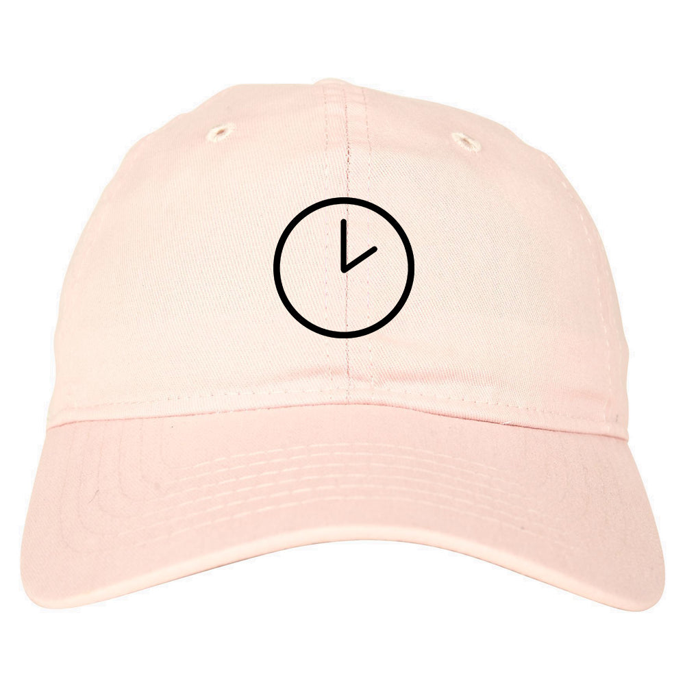 Clock Chest Dad Hat Baseball Cap Pink