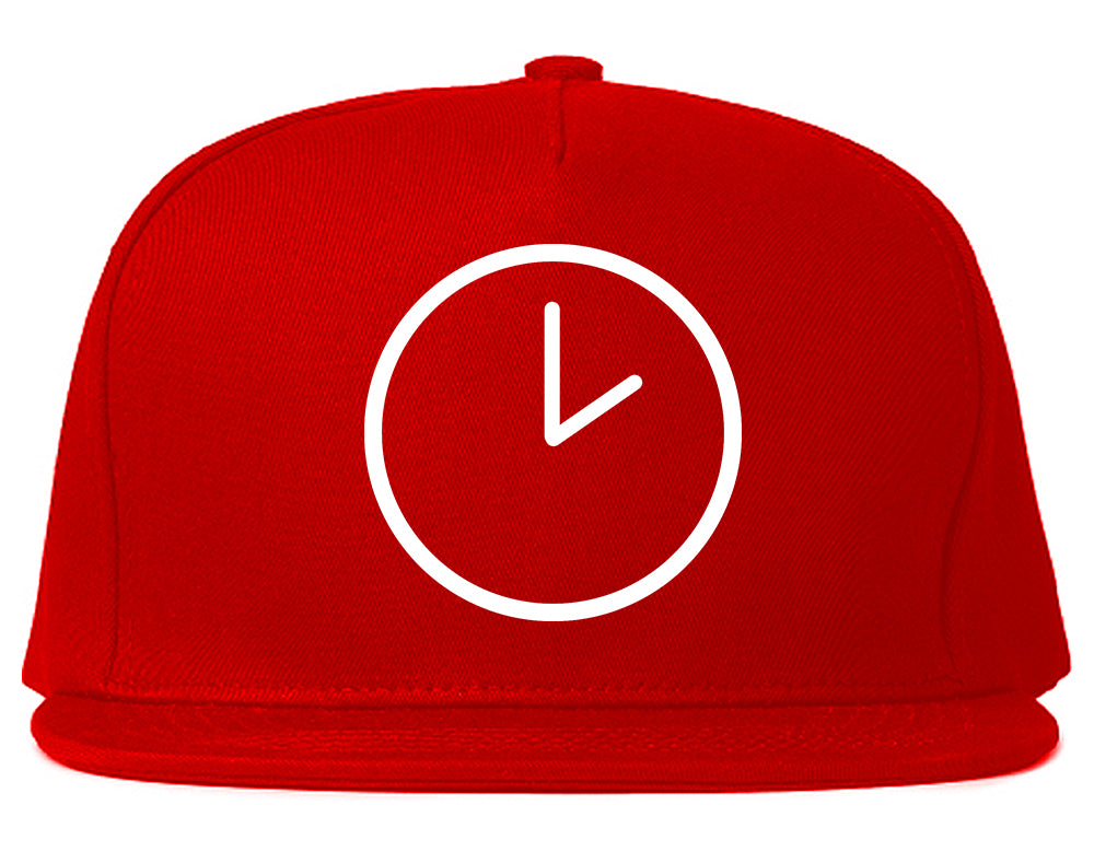 Clock Chest Snapback Hat Red