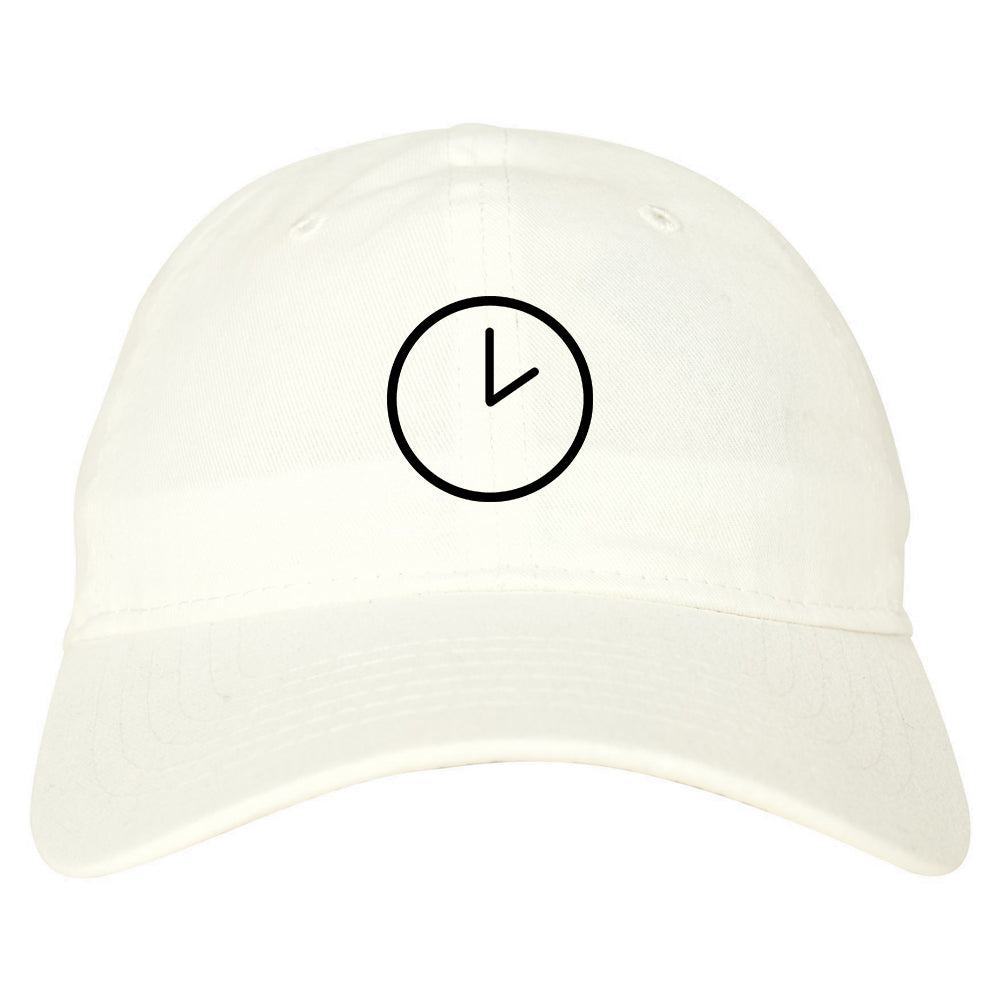 Clock Chest Dad Hat Baseball Cap White