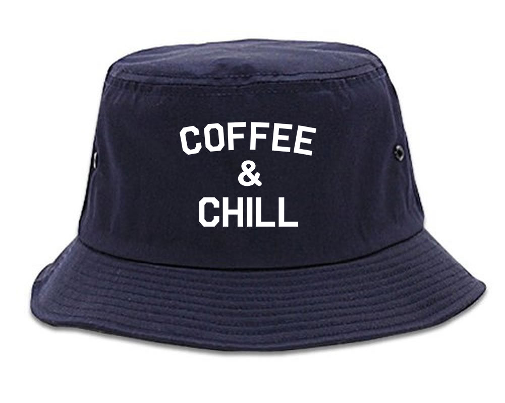 Coffee And Chill Funny Mens Snapback Hat Navy Blue
