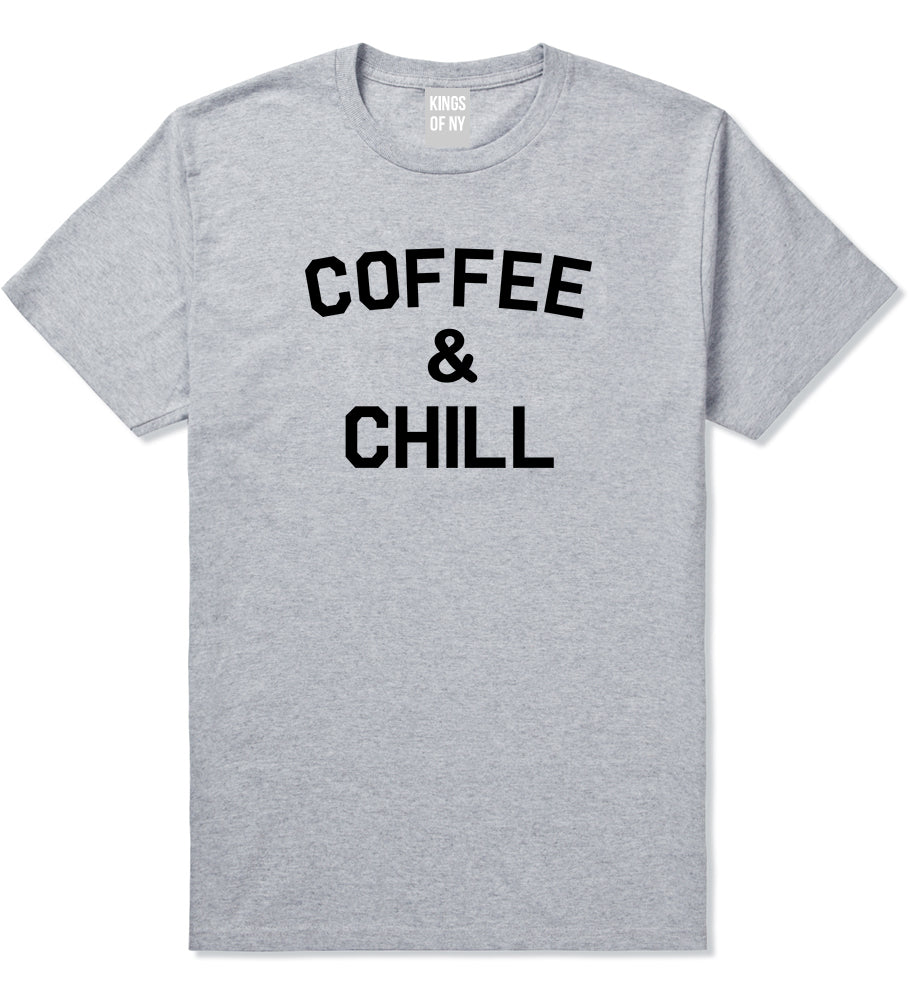 Coffee And Chill Funny Mens T Shirt Grey