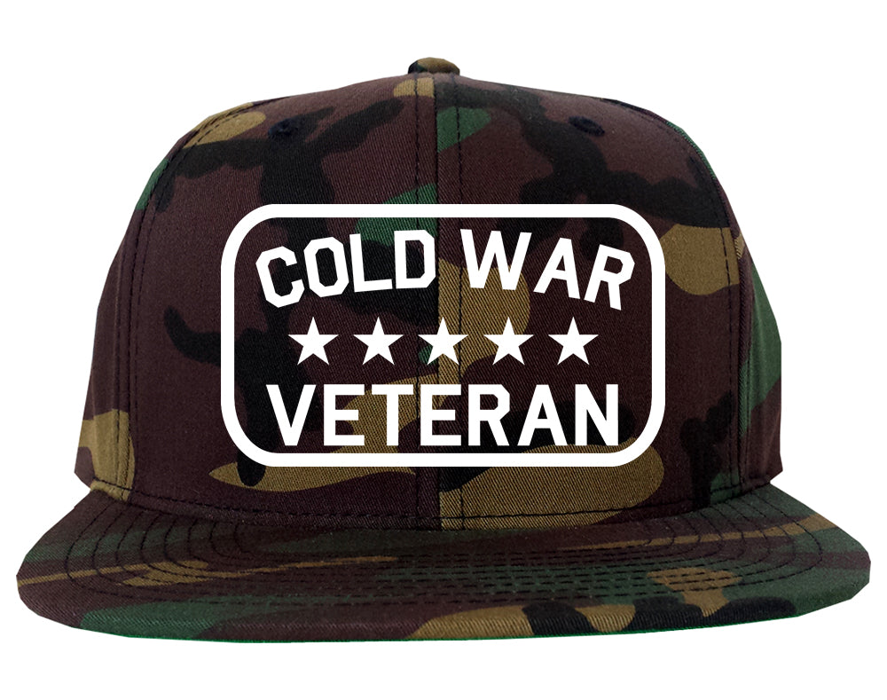 Cold War Veteran Mens Snapback Hat Green Camo