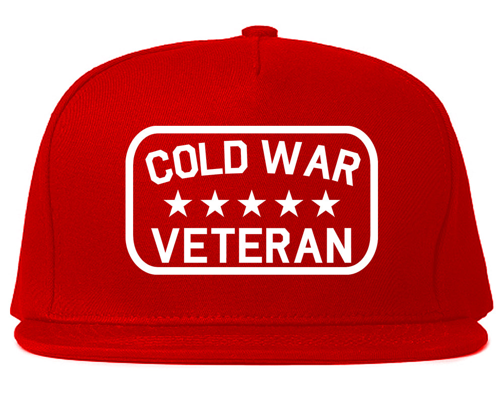 Cold War Veteran Mens Snapback Hat Red