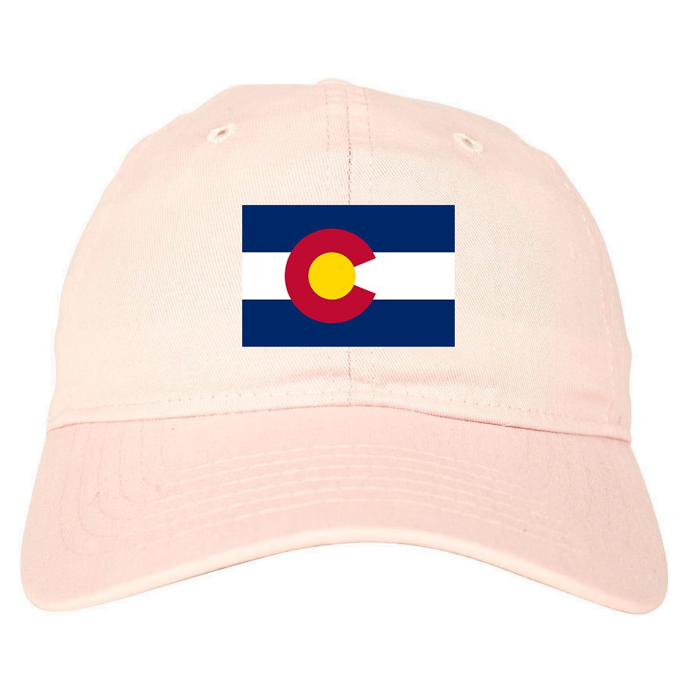 Colorado State Flag CO Chest Mens Dad Hat Pink