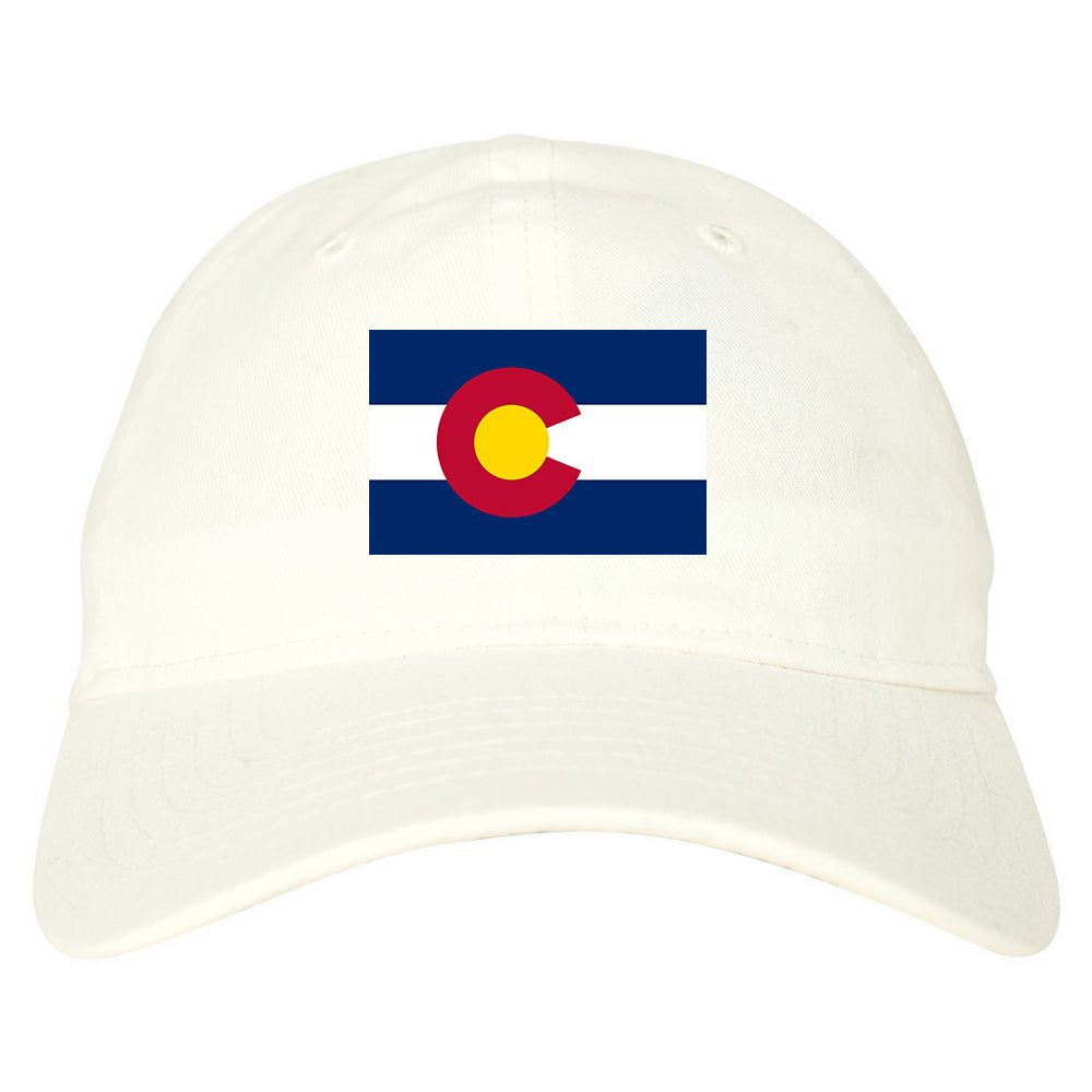 Colorado State Flag CO Chest Mens Dad Hat White