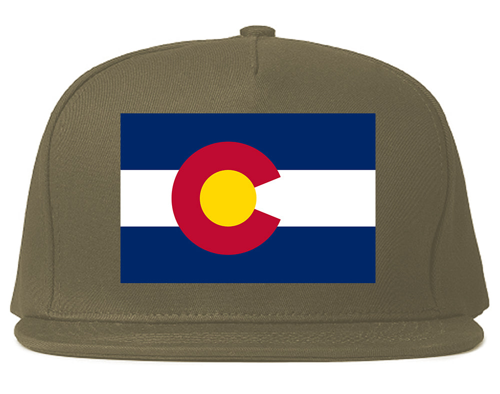 Colorado State Flag CO Chest Mens Snapback Hat Grey
