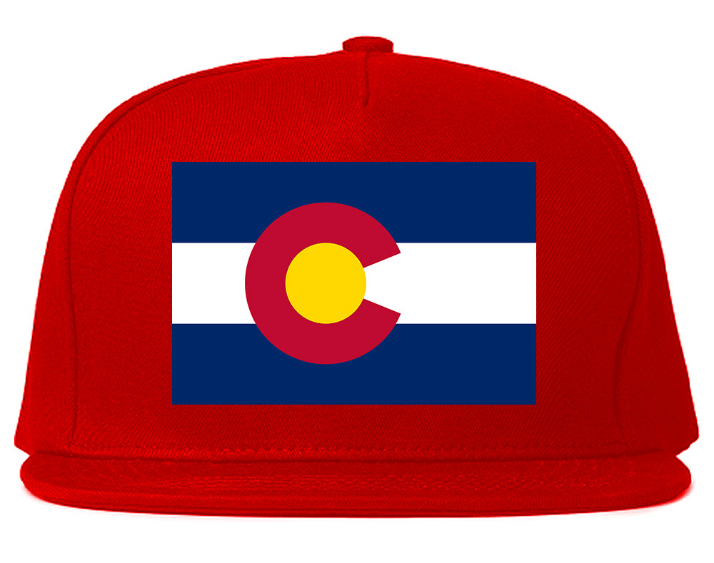 Colorado State Flag CO Chest Mens Snapback Hat Red