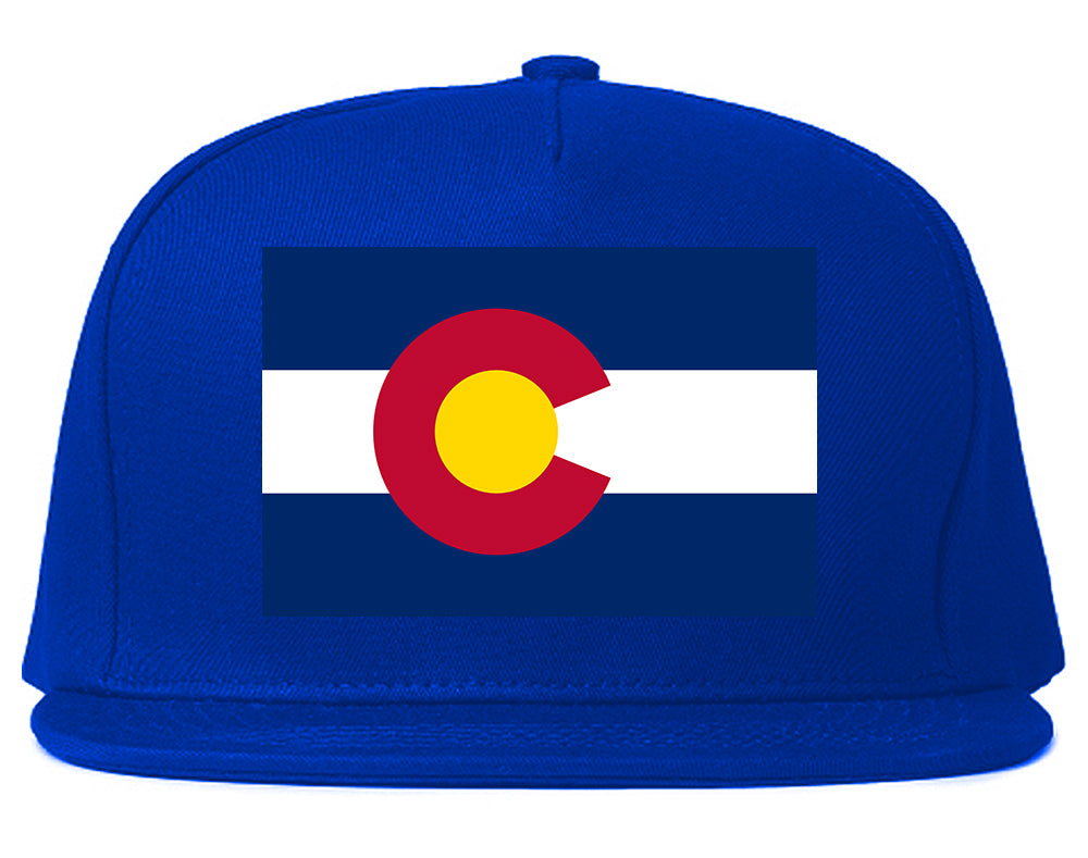 Colorado State Flag CO Chest Mens Snapback Hat Royal Blue