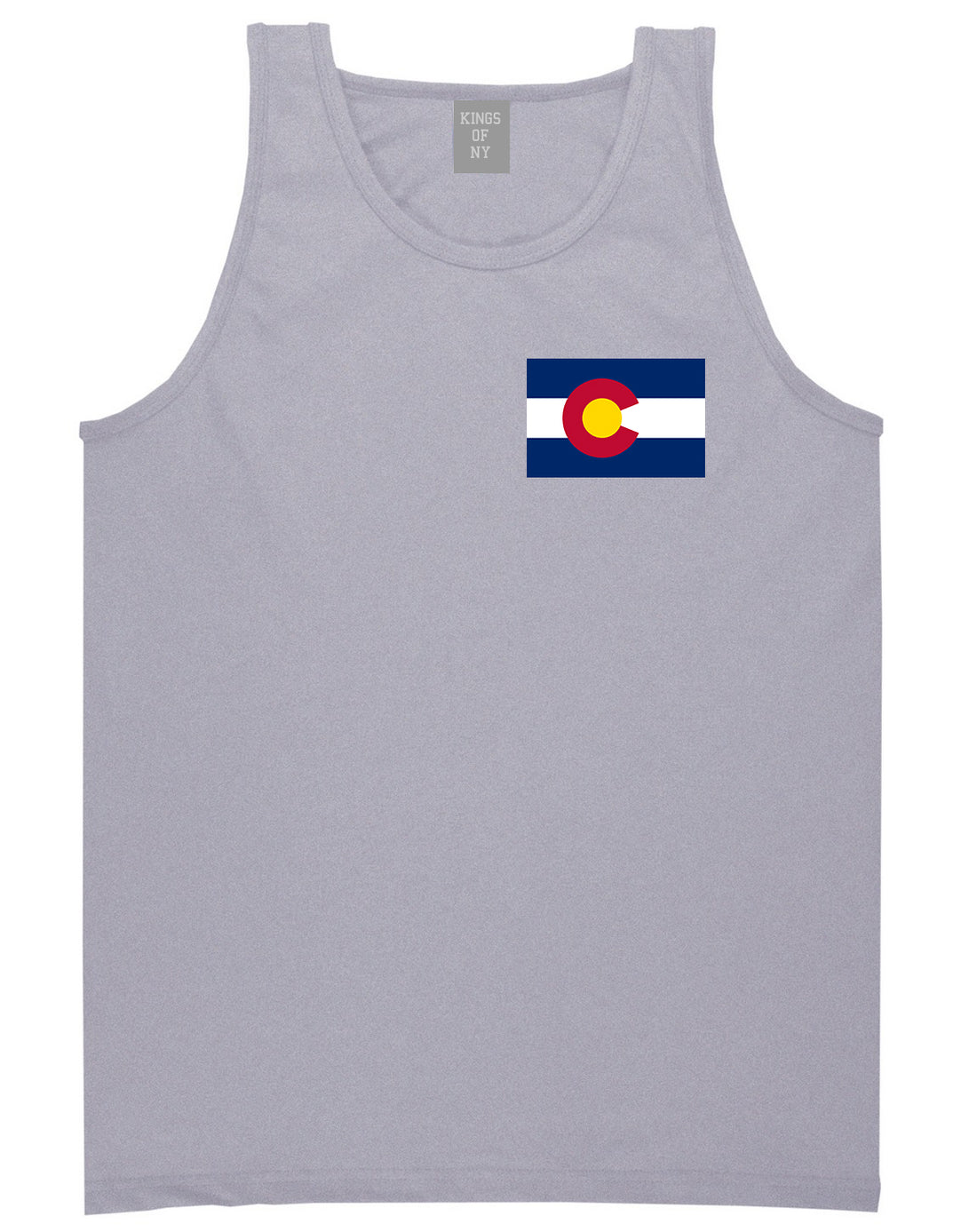 Colorado State Flag CO Chest Mens Tank Top T-Shirt Grey