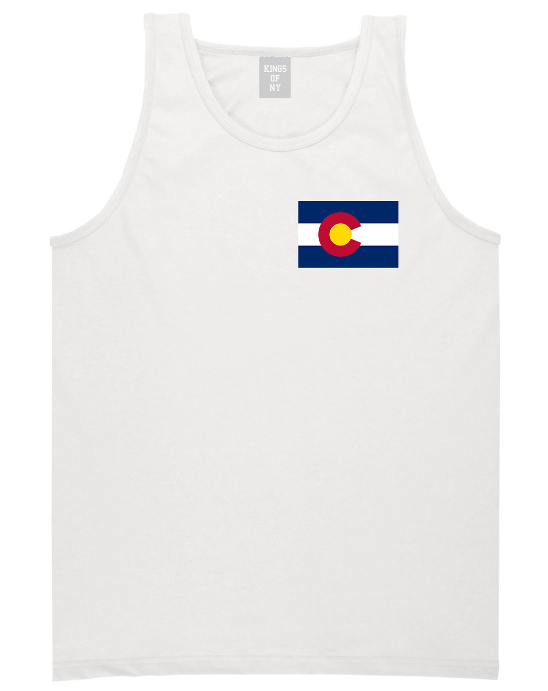 Colorado State Flag CO Chest Mens Tank Top T-Shirt White