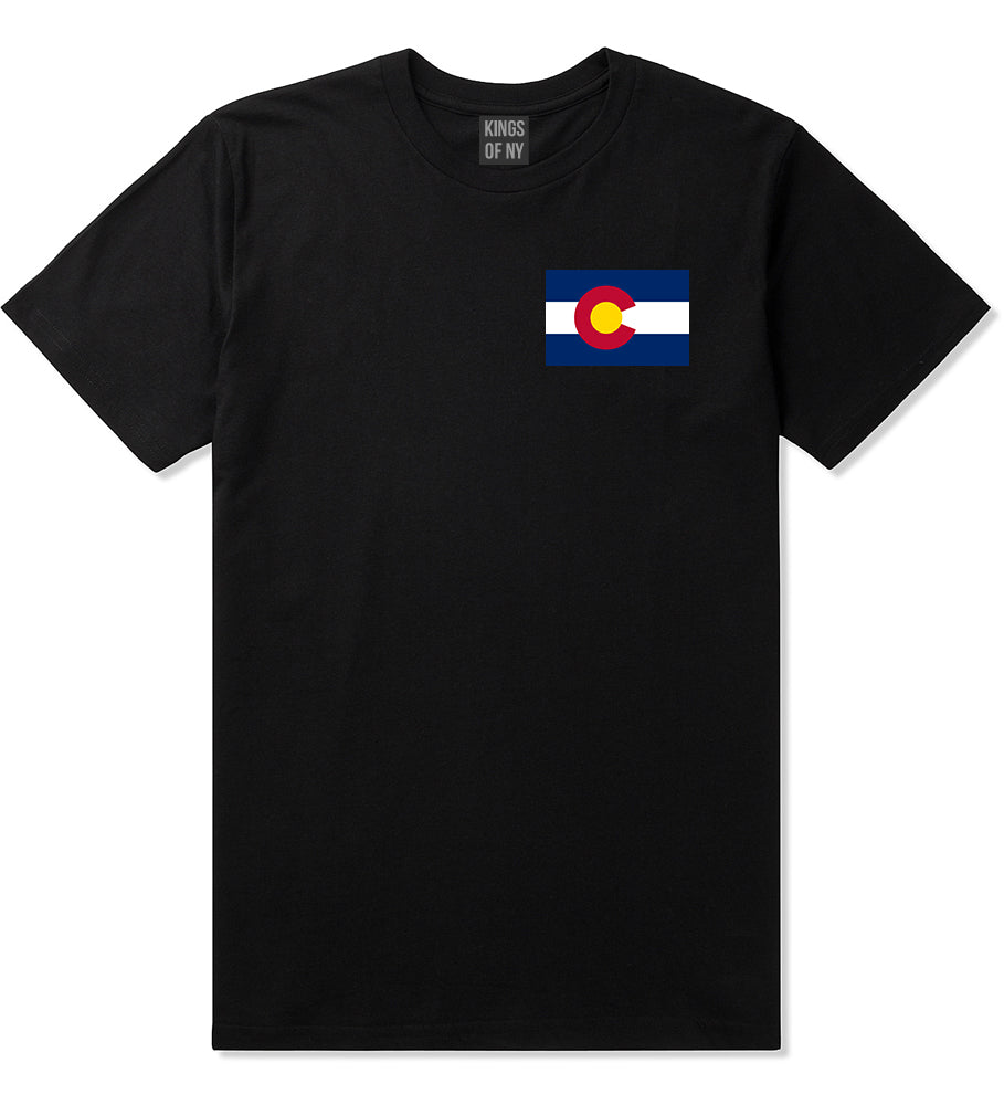 Colorado State Flag CO Chest Mens T-Shirt Black