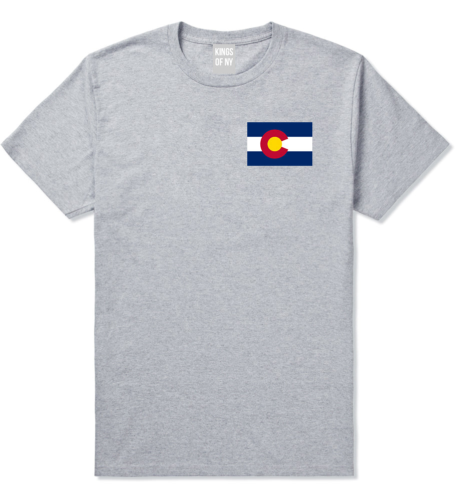 Colorado State Flag CO Chest Mens T-Shirt Grey