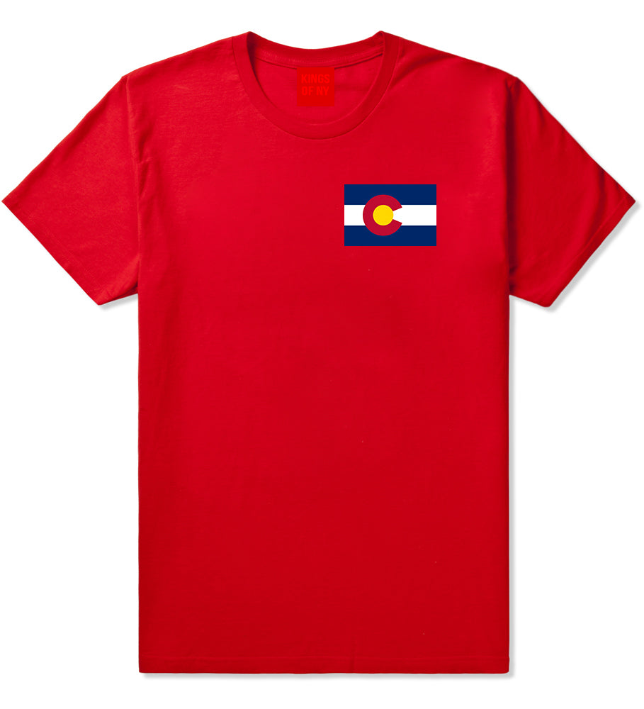 Colorado State Flag CO Chest Mens T-Shirt Red