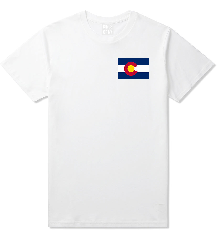 Colorado State Flag CO Chest Mens T-Shirt White