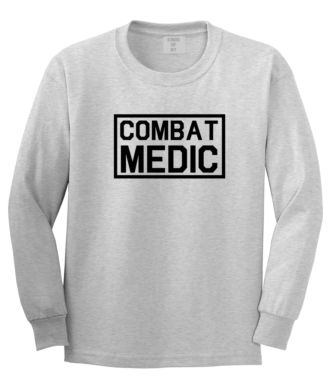 Combat Medic Grey Long Sleeve T-Shirt by Kings Of NY