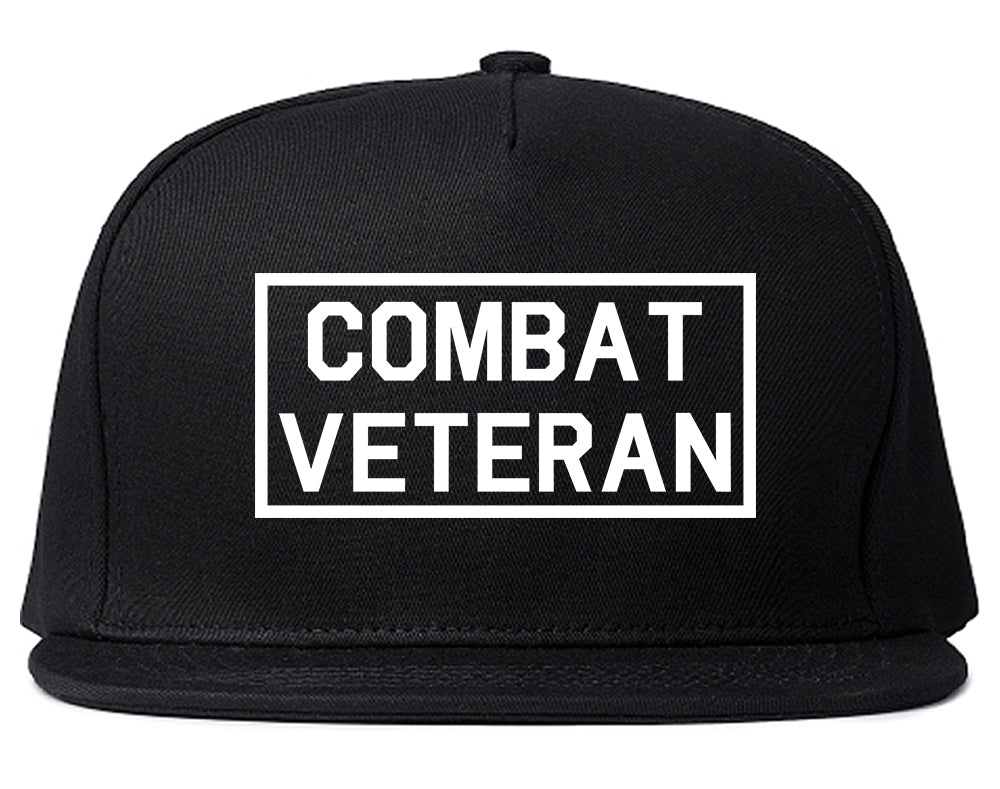Combat Veteran Snapback Hat Black