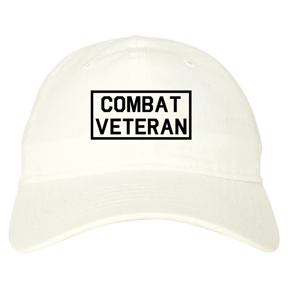 Combat Veteran Dad Hat Baseball Cap White