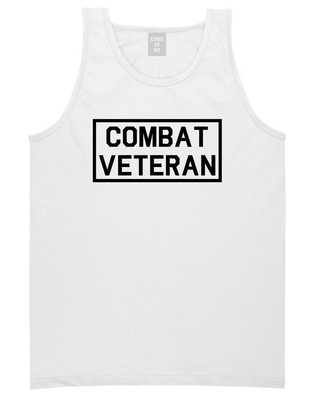 Combat Veteran White Tank Top Shirt by Kings Of NY