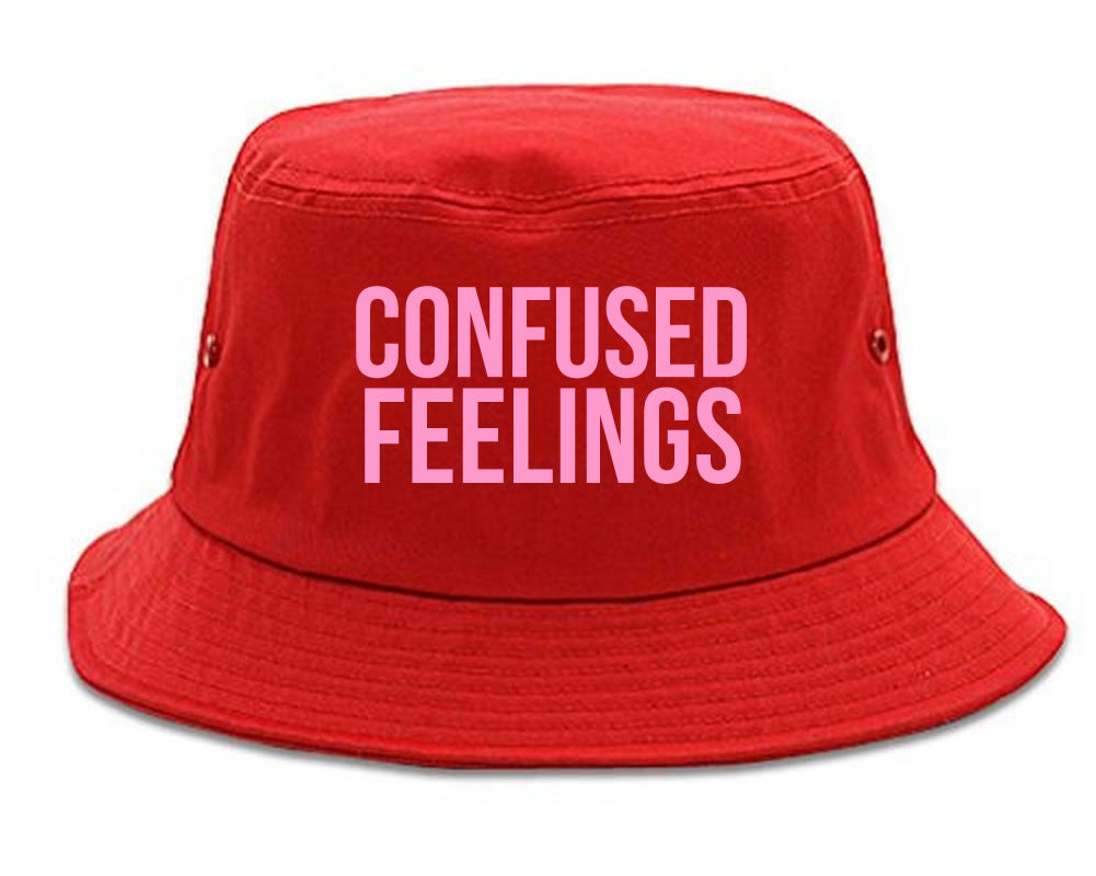 Confused Feelings Bucket Hat Red by KINGS OF NY