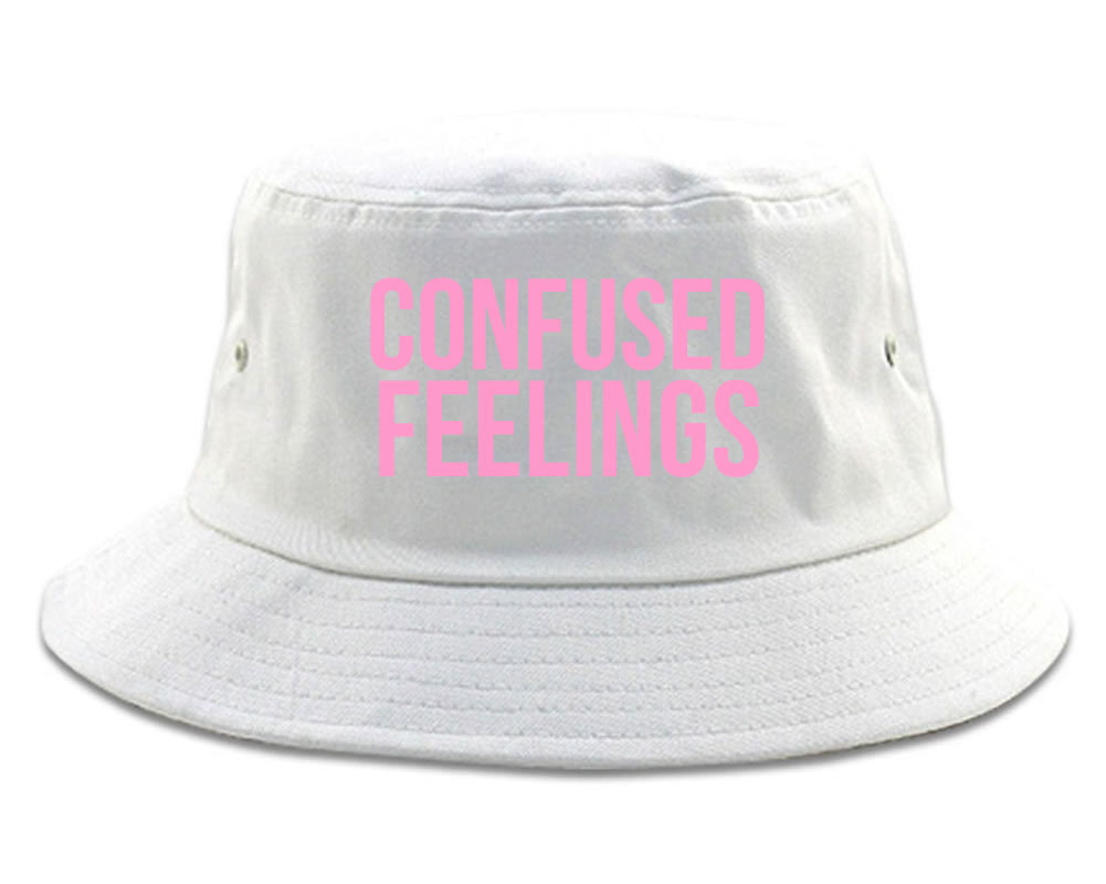 Confused Feelings Bucket Hat White by KINGS OF NY