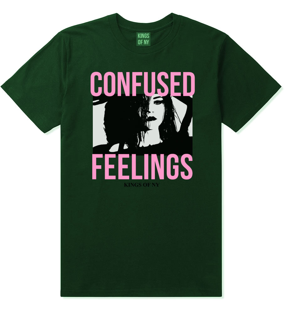 Confused Feelings Mens T-Shirt Forest Green By Kings Of NY