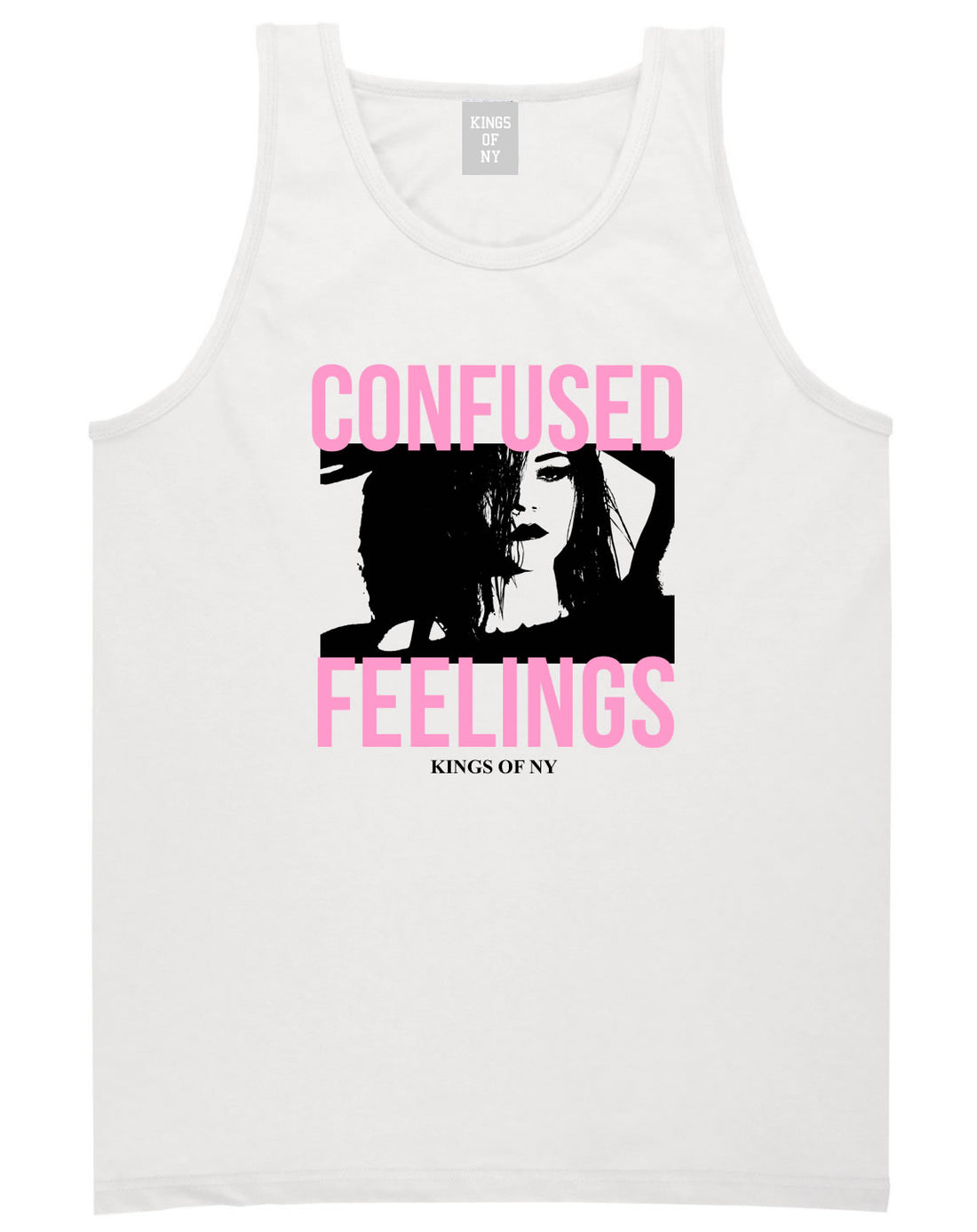 Confused Feelings Mens Tank Top Shirt White By Kings Of NY