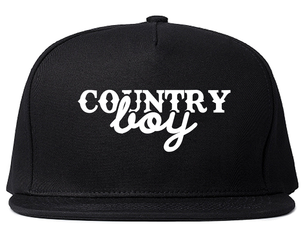 Country Boy Snapback Hat Black