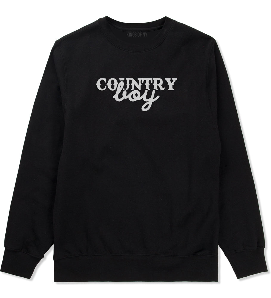 Country Boy Black Crewneck Sweatshirt by Kings Of NY