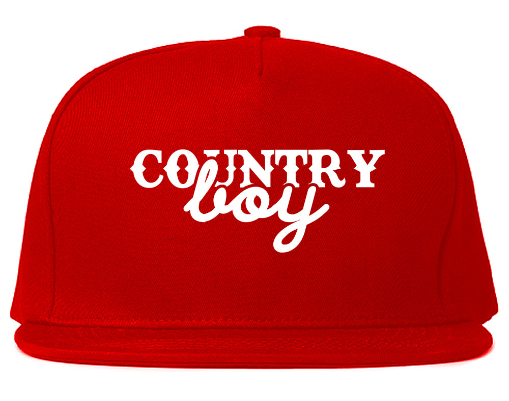 Country Boy Snapback Hat Red