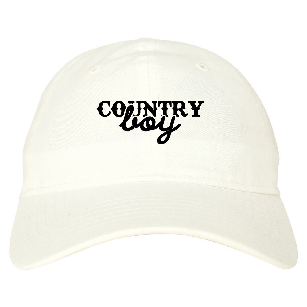 Country Boy Dad Hat Baseball Cap White